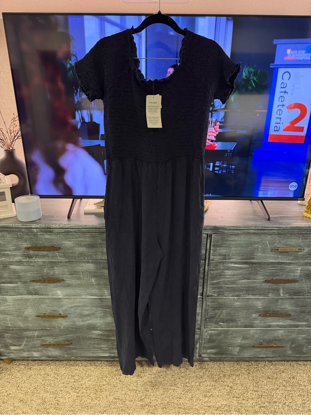 Cato Black Smocked Bodice Jumpsuit